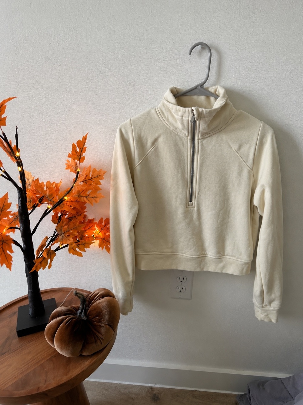 all in motion Cream Half-Zip Pullover
